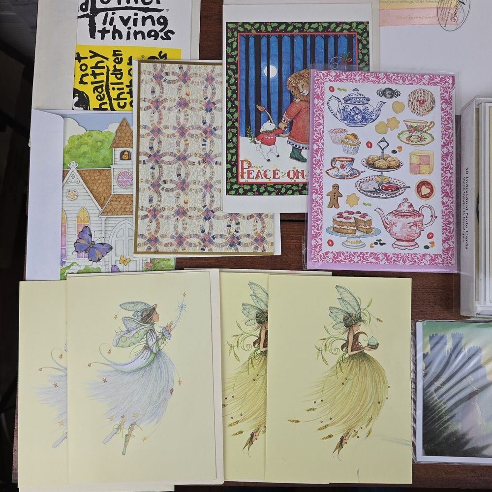 Lot of 30+ Assorted Greeting Cards - Fairy, Floral, Artistic, & Asian Designs - Picture 2 of 4